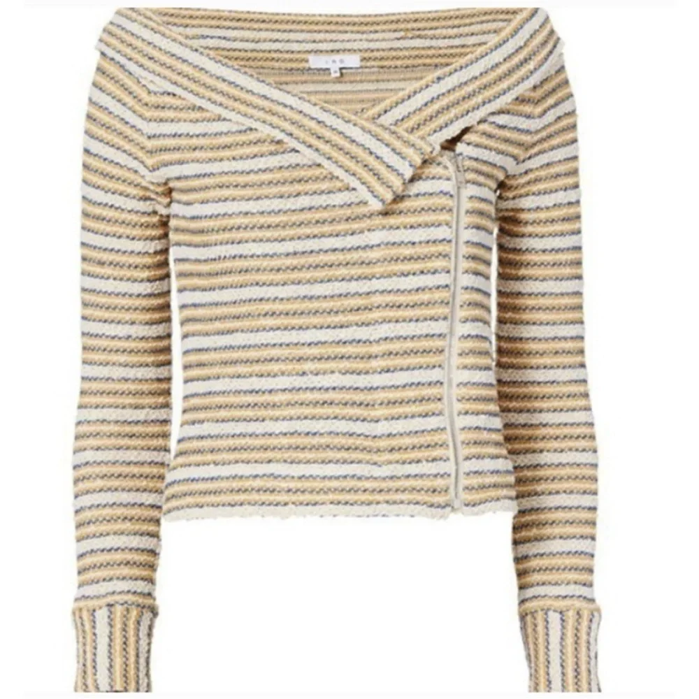 IRO Vana Off the Shoulder Striped Knit Jacket